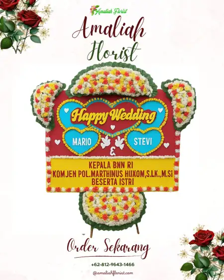 Papan Bunga Pernikahan Bangle
